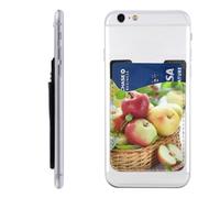 HEBSDFG Tahiti Beach Imprimé Téléphone Card Holder Wallet, Adhésif Stick sur Téléphone Wallet Case pour iPhone et Android, Fruits jaunes verts rouges dans un panier, One Size, Décontracté