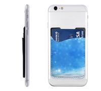 HEBSDFG Tahiti Beach Imprimé Téléphone Card Holder Wallet, Adhésif Stick sur Téléphone Wallet Case pour iPhone et Android, Blanc neige., One Size, Décontracté