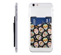HEBSDFG Terrazzo Porte-cartes de téléphone imprimé marbre pastel avec adhésif pour iPhone et Android, Sugar Skulls Butterfly, One Size, Décontracté