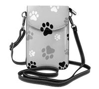 HEBSDFG Terrazzo Sac à main en cuir PU pour téléphone portable avec imprimé pastel marbré pour homme et femme avec bandoulière réglable, Empreintes d'animaux, Taille unique