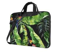 HEBSDFG Toucan Perching of American Rainforests Print Sac pour ordinateur portable résistant aux chocs avec doublure antistatique, bandoulière convertible pour bureau, école, voyage, Noir , 13 inch