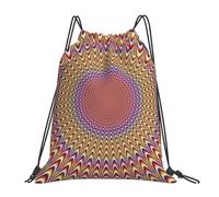 HEBSDFG Toucans Sac à dos de sport léger et réutilisable avec cordon de serrage Motif feuilles de palmier perroquet, Illusion d'optique en spirale, One Size, Sac à dos de voyage