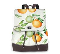 HEBSDFG Toucans Sac à dos pour femme en cuir PU avec imprimé feuilles de palmier perroquet pour ordinateur portable pour l'école, les voyages, le travail, Fleurs jaunes et orangers, One Size, Sac à
