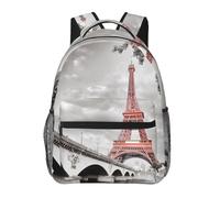 HEBSDFG Tower Paris Sac d'école léger pour ordinateur portable Sac à dos décontracté Sac à dos de voyage pour étudiants, garçons et filles, Tour Paris, One Size, Sac à dos daypack