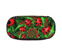 HEBSDFG Trousse à crayons avec 2 grands pandas imprimés avec emplacements pour stylos pour l'école, les voyages, le bureau, Coccinelle - Rouge, One Size, Cartable