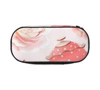 HEBSDFG Trousse à crayons avec 2 grands pandas imprimés avec emplacements pour stylos pour l'école, les voyages, le bureau, Tasses à thé romantiques avec roses, One Size, Cartable