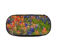 HEBSDFG Trousse à crayons avec 2 grands pandas imprimés avec emplacements pour stylos pour l'école, les voyages, le bureau, Texas Bluebonnets Paysage, One Size, Cartable