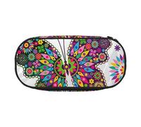 HEBSDFG Trousse à crayons avec 2 grands pandas imprimés avec emplacements pour stylos pour l'école, les voyages, le bureau, Papillon floral printanier., One Size, Cartable