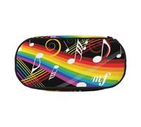 HEBSDFG Trousse à crayons avec emplacements pour stylos pour l'école, les voyages, le bureau, Mélodie de note de musique arc-en-ciel, One Size, Cartable