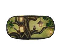 HEBSDFG Trousse à crayons avec emplacements pour stylos pour l'école, les voyages, le bureau, Oiseaux d'arbres mystérieux, One Size, Cartable