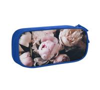HEBSDFG Trousse à crayons avec imprimé bouquet de pivoines roses pour garçons et filles - Trousse de voyage noire haute capacité pour étudiants, école, université, bureau, bleu, Taille unique