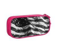 HEBSDFG Trousse à crayons avec imprimé camouflage drapeau américain pour garçons et filles, noir, haute capacité, trousse de maquillage pour étudiants, école, université, bureau, rose, One Size