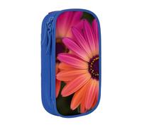 HEBSDFG Trousse à crayons avec imprimé chrysanthème rose et orange - Grande capacité - Organiseur de papeterie avec emplacements pour stylos et pochettes pour l'école, les voyages, le maquillage, bleu