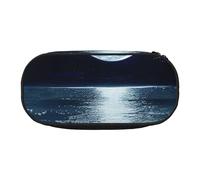 HEBSDFG Trousse à crayons avec imprimé pleine lune dans la nuit avec emplacements pour stylos pour l'école, les voyages, le bureau, Noir , Taille unique, Cartable