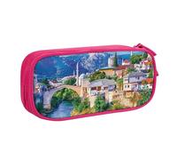 HEBSDFG Trousse à crayons avec imprimé pont d'Europe ancienne pour garçons et filles, noir, haute capacité, trousse de maquillage pour étudiants, école, université, bureau, rose, One Size, Cartable