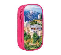 HEBSDFG Trousse à crayons avec imprimé pont d'Europe Old Europe - Noir - Grande capacité - Avec emplacements pour stylos et pochettes - Pour l'école, les voyages, le maquillage, rose, One Size