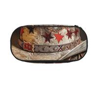 HEBSDFG Trousse à crayons avec motifs de chapeau de rodéo de l'Ouest des États-Unis - Jolie trousse de papeterie avec emplacements pour stylos - Cadeau pour l'école, les voyages, le bureau, Noir ,