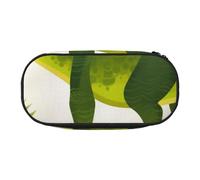 HEBSDFG Trousse à crayons avec motifs de feuilles de palmier et dinosaures, organiseur avec emplacements pour stylos, pour l'école, les voyages, le bureau, Noir , Taille unique, Cartable
