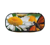 HEBSDFG Trousse à crayons avec motifs papillons sur chrysanthème avec emplacements pour stylos pour l'école, les voyages, le bureau, Noir , Taille unique, Cartable