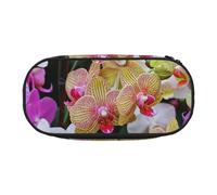 HEBSDFG Trousse à crayons avec motifs roses rouges et noires avec emplacements pour stylos pour l'école, les voyages, le bureau, Orchidées, One Size, Cartable
