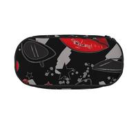 HEBSDFG Trousse à crayons avec motifs roses rouges et noires avec emplacements pour stylos pour l'école, les voyages, le bureau, Lèvres à talons hauts, One Size, Cartable