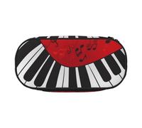 HEBSDFG Trousse à crayons avec touches de piano et notes de musique - Jolie trousse de papeterie avec emplacements pour stylos - Cadeau pour l'école, les voyages, le bureau, Note de musique piano