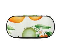 HEBSDFG Trousse à crayons blanche avec imprimé floral et rose avec emplacements pour stylos pour l'école, les voyages, le bureau, Fleurs jaunes et orangers, One Size, Cartable