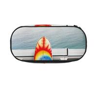 HEBSDFG Trousse à crayons blanche avec imprimé floral et rose avec emplacements pour stylos pour l'école, les voyages, le bureau, Van à la plage avec une planche de surf, One Size, Cartable