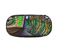 HEBSDFG Trousse à crayons caméléon avec emplacements pour stylos pour l'école, les voyages, le bureau, Noir , Taille unique, Cartable