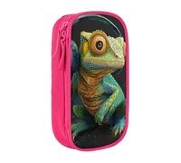 HEBSDFG Trousse à crayons Cameleon Listen Music - Noir - Haute capacité - Avec emplacements pour stylos et pochettes - Pour l'école, les voyages, le maquillage, rose, Taille unique, Cartable