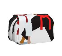 HEBSDFG Trousse à crayons double couche avec couvercle rabattable - Bibliothèque - Imprimé dessin animé - Pour fournitures scolaires, voyages et maquillage, Karaté Boy Vector Couleur de ceinture