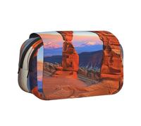 HEBSDFG Trousse à crayons double couche avec couvercle rabattable, motif orchidée cloche pour fournitures scolaires, voyage et rangement de maquillage, Arches National Park, Taille unique, Cartable