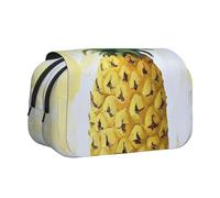 HEBSDFG Trousse à crayons double couche avec couvercle rabattable, motif orchidée cloche pour fournitures scolaires, voyage et rangement de maquillage, Soyez un ananas., Taille unique, Cartable