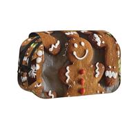 HEBSDFG Trousse à crayons double couche avec couvercle rabattable, motif orchidée cloche pour fournitures scolaires, voyage et rangement de maquillage, Cookies en pain d'épices., Taille unique