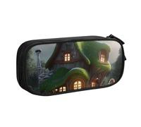 HEBSDFG Trousse à crayons Elfs House pour garçons et filles - Trousse de voyage noire haute capacité pour étudiants, école, université, bureau, Noir , Taille unique, Cartable