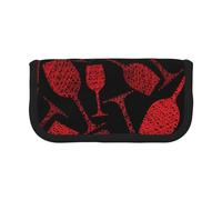HEBSDFG Trousse à crayons en toile avec fermeture éclair Motif galaxie spirale Pour l'école, les voyages, le bureau et offrir en cadeau, Motif verres à vin, One Size, Cartable