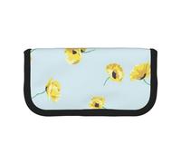 HEBSDFG Trousse à crayons en toile avec fermeture éclair Motif galaxie spirale Pour l'école, les voyages, le bureau et offrir en cadeau, Motif à fleurs - Jaune, One Size, Cartable