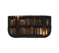 HEBSDFG Trousse à crayons en toile avec fermeture éclair Motif libellule bleue, Bibliothèque mystérieuse de la librairie, One Size, Cartable