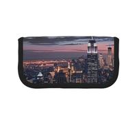 HEBSDFG Trousse à crayons en toile avec fermeture éclair - Motif New York - Pour l'école, les voyages, le bureau et les cadeaux, Noir , Taille unique, Cartable