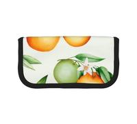 HEBSDFG Trousse à crayons en toile avec fermeture éclair Motif porte espagnole de Majorque, Fleurs jaunes et orangers, One Size, Cartable