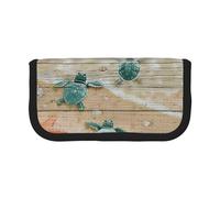 HEBSDFG Trousse à crayons en toile avec fermeture éclair pour l'école, les voyages, le bureau et les cadeaux Argenté brillant, Tortue de mer., One Size, Cartable
