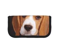 HEBSDFG Trousse à crayons en toile avec fermeture éclair pour l'école, les voyages, le bureau et les cadeaux, Adorable chien Beagle, One Size, Cartable