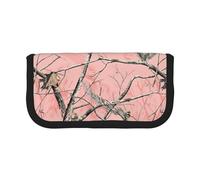 HEBSDFG Trousse à crayons en toile avec fermeture éclair pour programmateur - Pour l'école, les voyages, le bureau et les cadeaux, Camouflage feuilles roses, One Size, Cartable