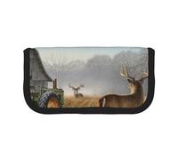 HEBSDFG Trousse à crayons en toile imprimée girafe avec fermeture éclair pour l'école, les voyages, le bureau et pour offrir en cadeau, Chasse aux cerfs, One Size, Cartable