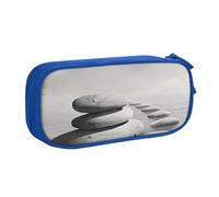 HEBSDFG Trousse à crayons grise avec impression d'images de pierres zen pour garçons et filles - Trousse de voyage noire haute capacité pour étudiants, école, université, bureau, bleu, Taille unique