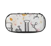 HEBSDFG Trousse à crayons imprimée chimie avec emplacements pour stylos pour l'école, les voyages, le bureau, Noir , Taille unique, Cartable