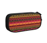 HEBSDFG Trousse à crayons mexicaine avec imprimé bohème pour garçons et filles - Noir - Haute capacité - Trousse de voyage pour étudiants, école, université, bureau, Noir , One Size, Cartable