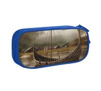 HEBSDFG Trousse à crayons mignonne avec imprimé vieux bateau pour garçons et filles - Trousse de voyage noire haute capacité pour étudiants, école, université, bureau, bleu, Taille unique, Cartable