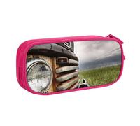 HEBSDFG Trousse à crayons mignonne avec imprimé vieux camion pour garçons et filles, noir, haute capacité, trousse de maquillage pour étudiants, école, université, bureau, rose, One Size, Cartable