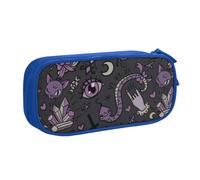HEBSDFG Trousse à crayons noire et violette avec imprimé effrayant gothique pour garçons et filles, trousse de voyage haute capacité, trousse de maquillage pour étudiants, école, université, bureau
